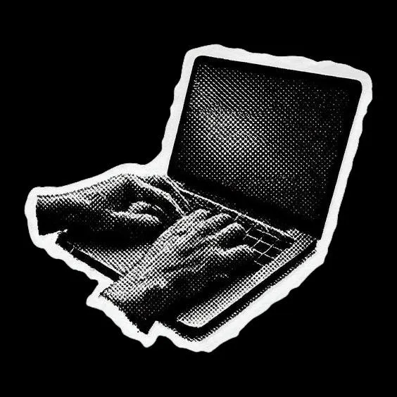 Best digital marketing freelancer in Bangalore. Web design logo: two hands typing on a laptop.